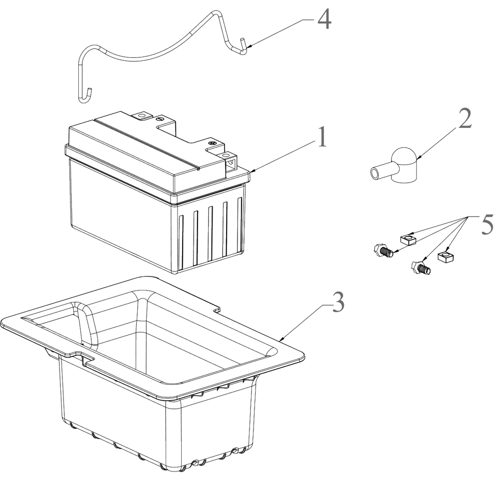Battery Diagram and Parts List for 13BB77SS345 2023 Yard Machines Lawn Tractor